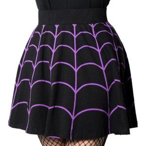 Black Purple Spiderweb Skater Circle Skirt S-M-L-XL-2XL-3XL NWT